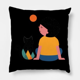 Boy and cat Pillow