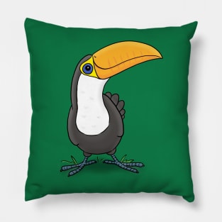 Cute baby toucan tropical bird cartoon Pillow
