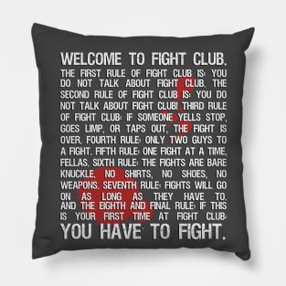 The Eight Rules of Fight Club Pillow