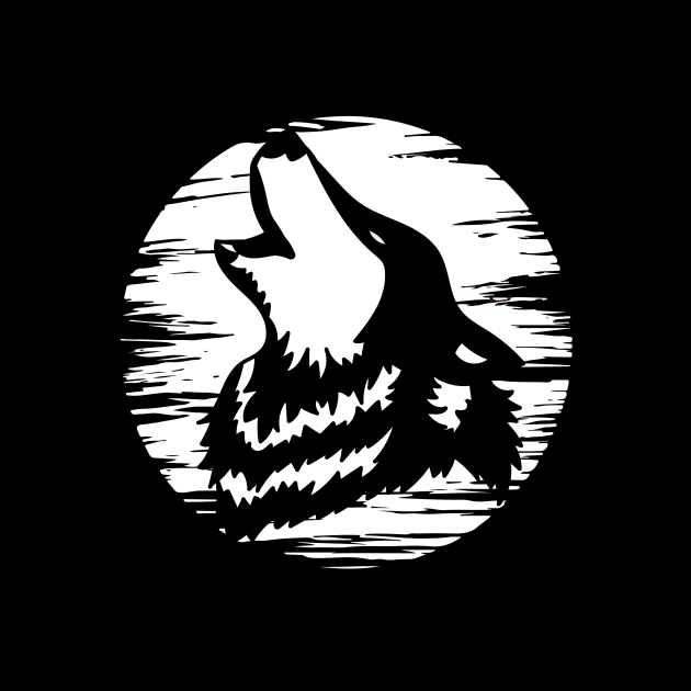 Retro Wolfsilhouettes Wolves Nature by flofin