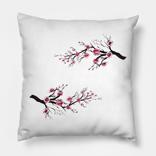 Sakura tree Pillow by Cloveer Studio