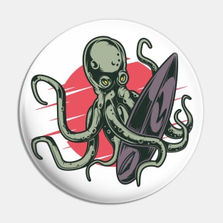 Octopus Surfer Pin