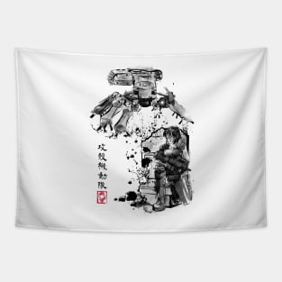 Major vs Tank sumi-e Tapestry