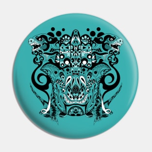 blue boho immortal tribal beasts in ecopop pattern Pin