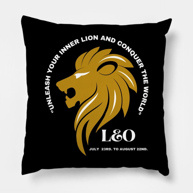 Zodiac Leo sign July -August Pillow by Shean Fritts 