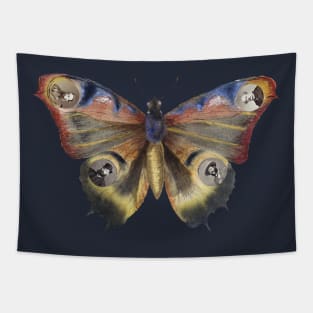 Vintage Butterfly & People Tapestry