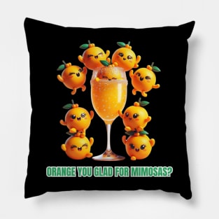 Cheers to Citrus - Orange You Glad for Mimosas? Fun Brunch Tee Pillow