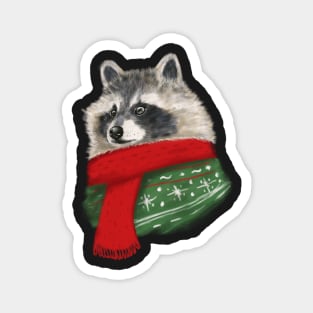 Winter Raccoon Magnet