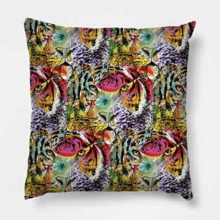 Colorful Tigers Pillow