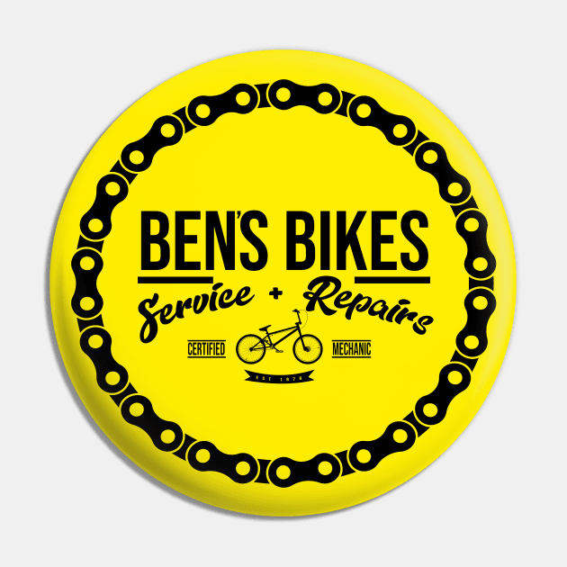 BMX Ben's Bike Shop Pin by Hucker Apparel