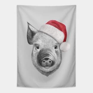 Christmas pig Tapestry