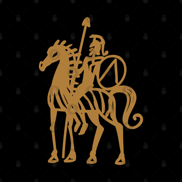 Athenian warrior on horseback by duxpavlic