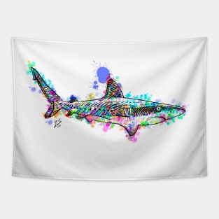 WATERCOLOR SHARK Tapestry