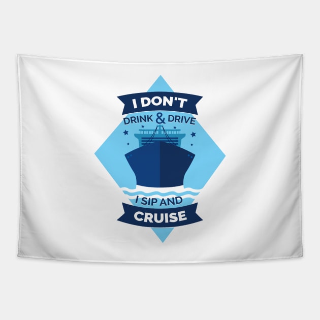 Funny Cruise Ship Design Tapestry by LR_Collections