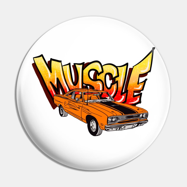 Road Runner GTX Muscle Car Design Pin by russodesign