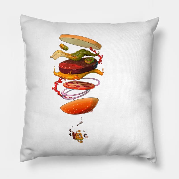 Sea Burger Pillow by Maodraws