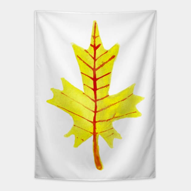 Yellow Leaf Watercolor Tapestry by saradaboru