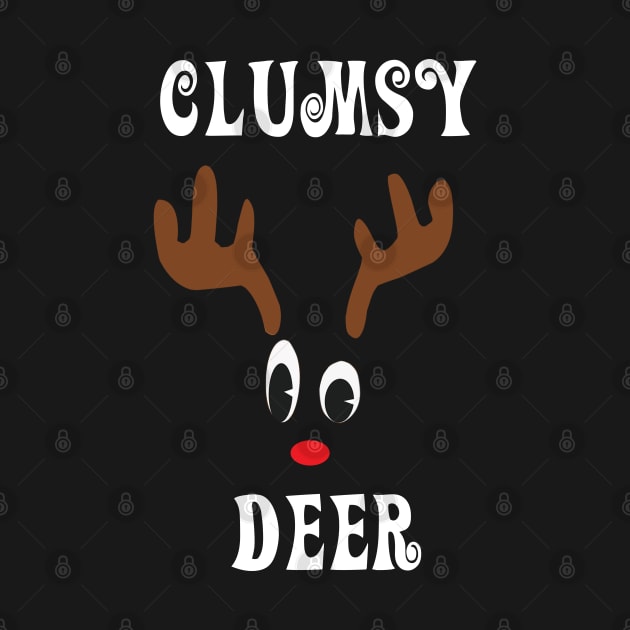 Clumsy Reindeer Deer Red nosed Christmas Deer Hunting Hobbies Interests by familycuteycom