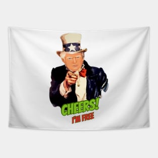 Trump Cheers I'm Free T-Shirt - Celebrate Freedom in Style Tapestry