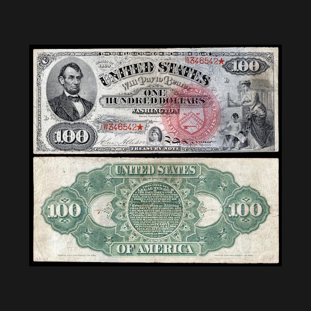 1869 $100 Dollar United States Treasury Note by DTECTN