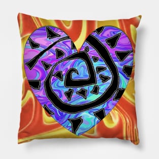 golden ad purple heart art Pillow