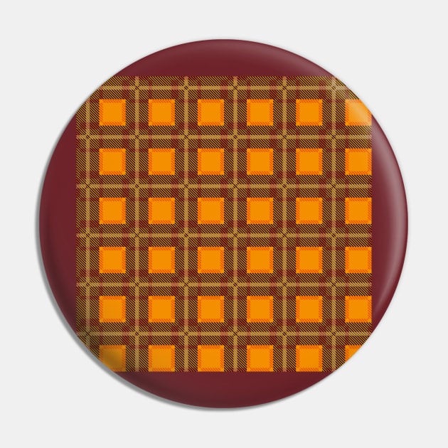 Scottish Tartan Orange Pin by Julia_Faranchuk