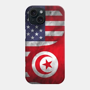 USA and Tunisia Dual Flag Yin Yang Combination Phone Case