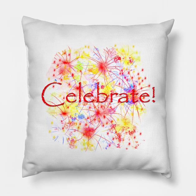 Celebrate with Fireworks Pillow by Klssaginaw