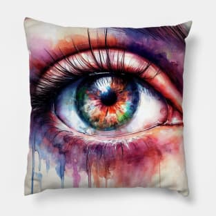 Psychedelic looking abstract illustration of an eye Pillow