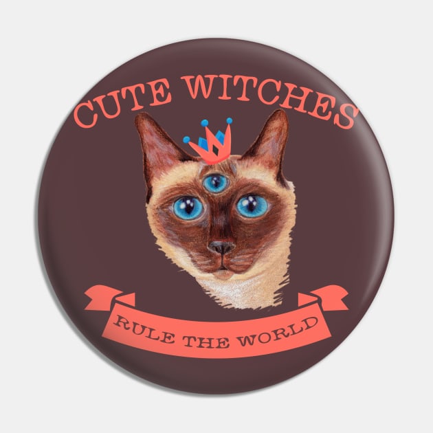 Cute Witches rule the world three eyed cat Pin by tatadonets