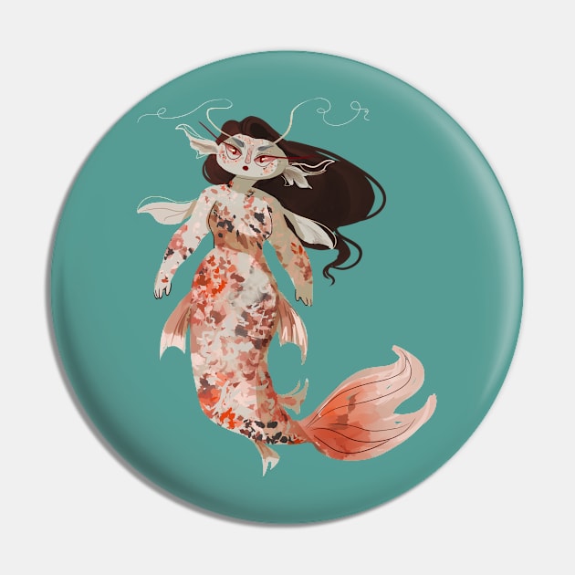 Koi Mermaid Pin by adorkablyfeline