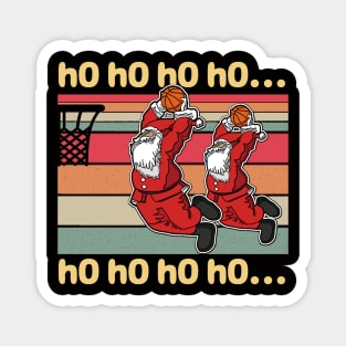 Retro Ho Ho Ho Basketball Magnet