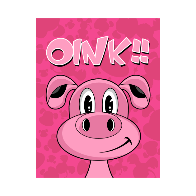 Cute Cartoon Pig by markmurphycreative