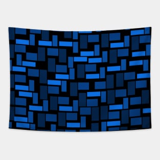 BLUE RECTANGLE AND SQUARE PATTERN Tapestry