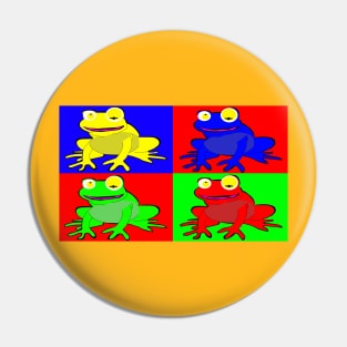 4 frogs Pin