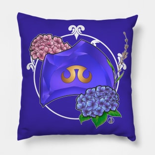 Scholar from FF14 Job Crystal with Flowers T-Shirt Pillow