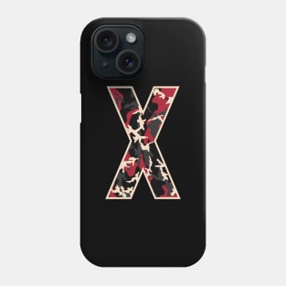 Initial Capital Letter X Camo Alphabet Gift Women Men Boys Girls Phone Case