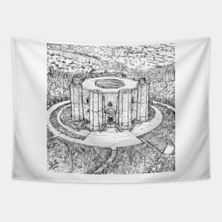 CASTEL DEL MONTE - APULIA - ITALY - pencil portrait .1 Tapestry