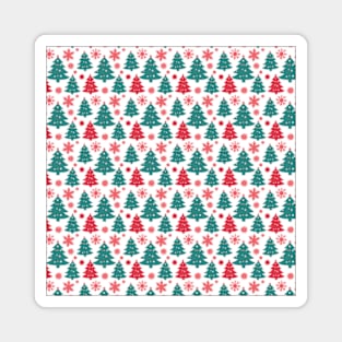 Retro Christmas Tree Pattern Magnet