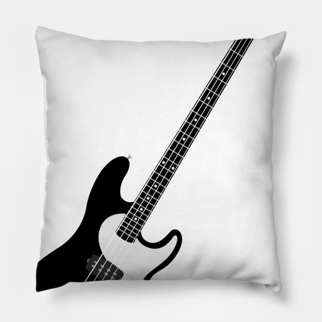 Black Bass Guitar Pillow by EverGreene