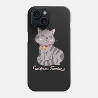 cat know feminist Phone Case