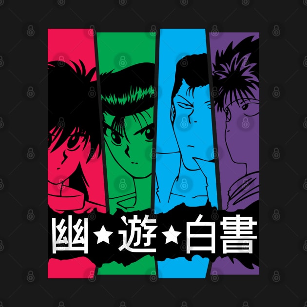 Yu Yu Hakusho Spirit Team Anime Fanart by Planet of Tees