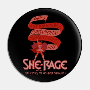 She-Rage Fundamental Rights "Girls" Option Pin