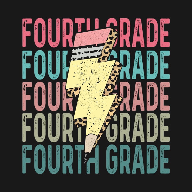 Fourth Grade Teacher Lightning Bolt Pencil Back To School by Customprint