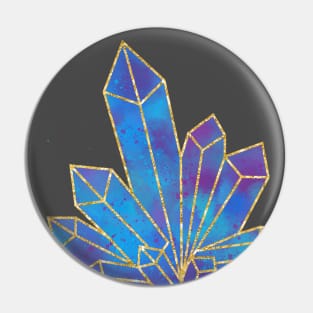 Ocean Blue Crystal Shard Pin