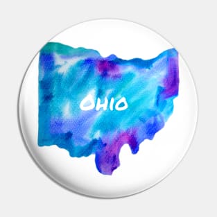 Ohio in Watercolor Pin