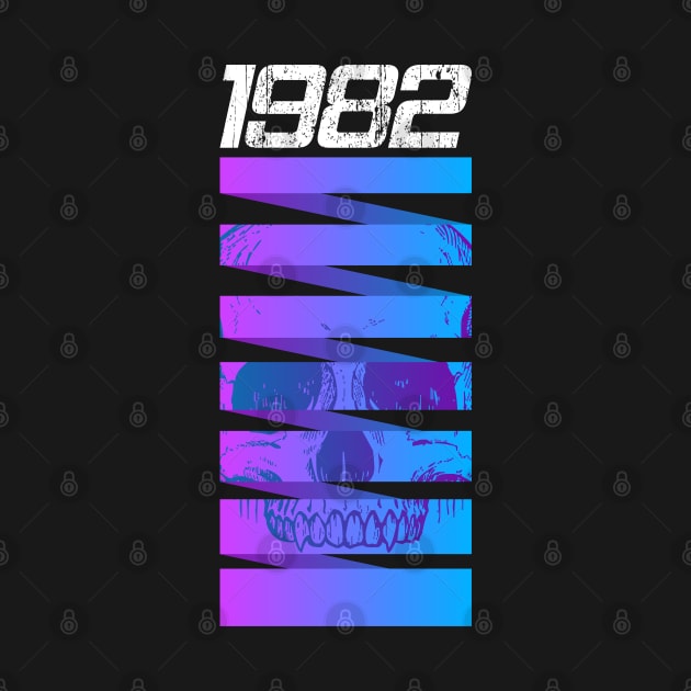 1982 Retrowave Skull by AR DESIGN