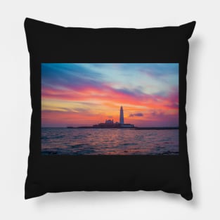 St Marys lighthouse sunrise Pillow