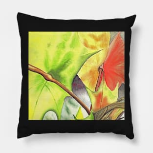 Semi-abstract leave painting Pillow