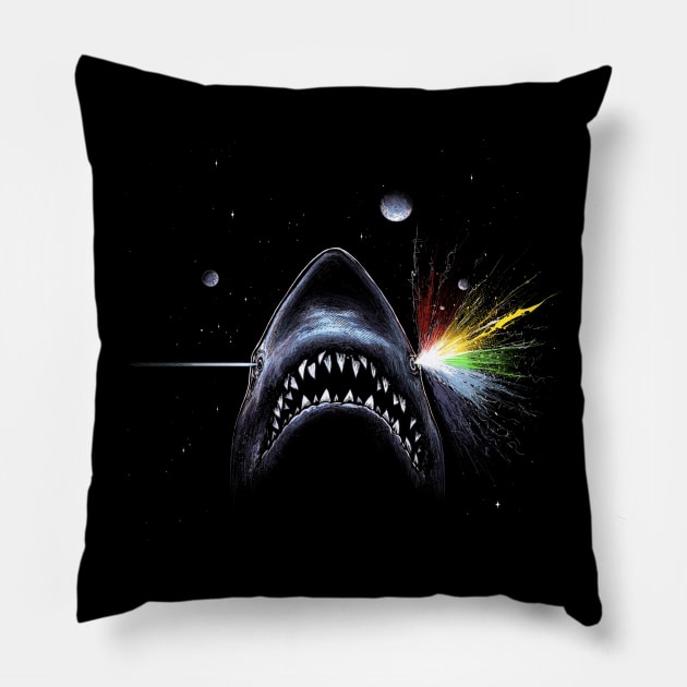 shark side of the moon Pillow by georgeslemercenaire